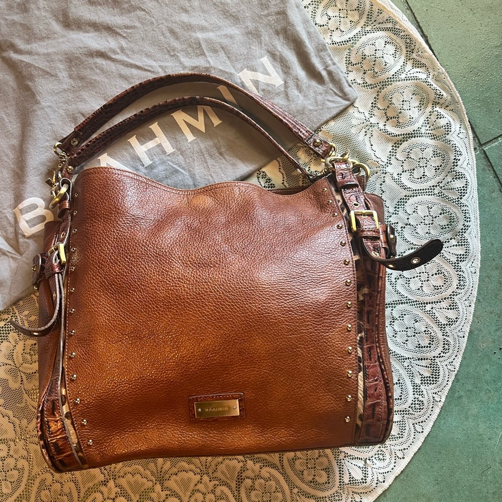 Brahmin :: Brown Croc and Leather Purse